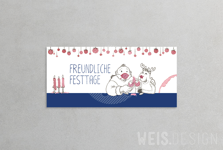 Weinselige Weihnachtskarte